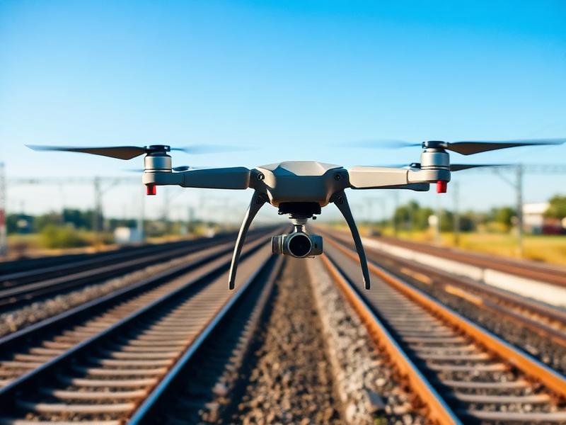Drone survey over railway tracks for inspection